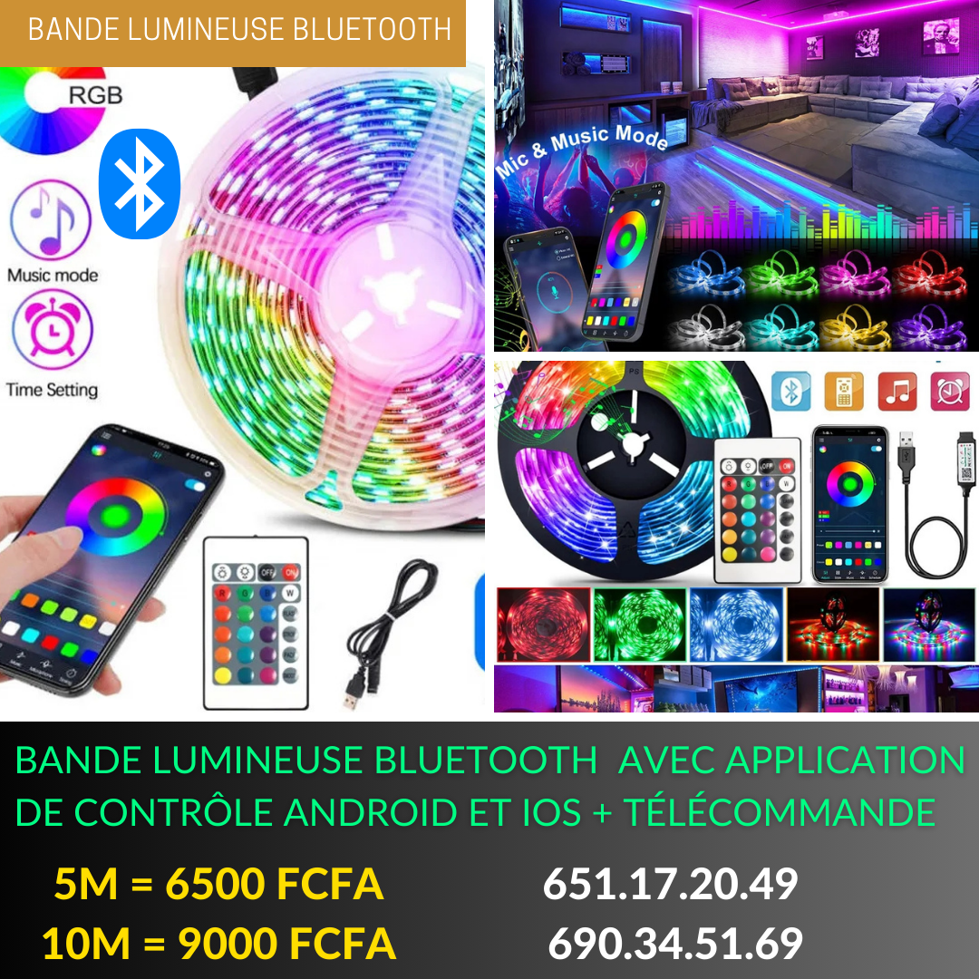 Bande lumineuse Bluetooth avec télécommande