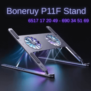 Support PC Portable Réglable en Aluminium avec Double Ventilateur