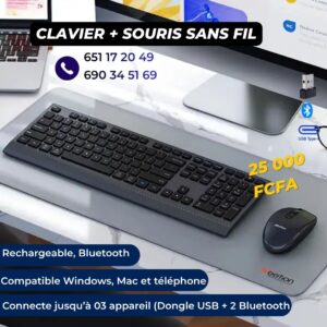 Ensemble Clavier et Souris sans fil Meetion C2000